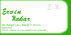 ervin makar business card